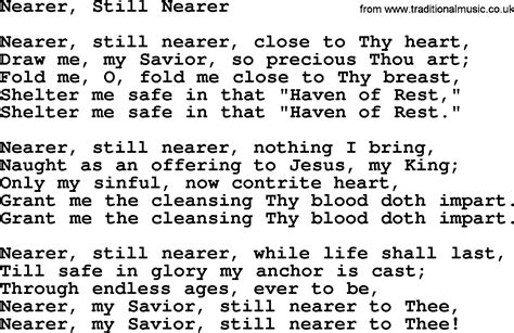 sti hymn song lyrics|Nearer, Still Nearer .